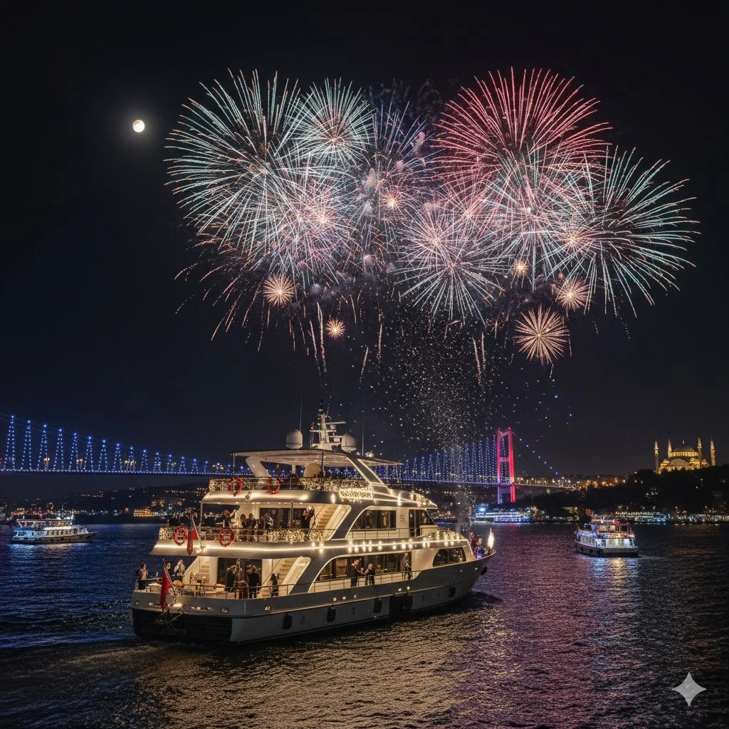 İstanbul Boğazı’nda Yılbaşı Kutlaması